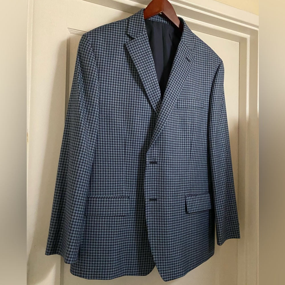 Michael Kors Navy and Black Houndstooth Sport Coat